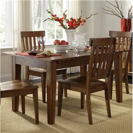 Solid Wood Leg Table with 3 Self-Storing Leaves